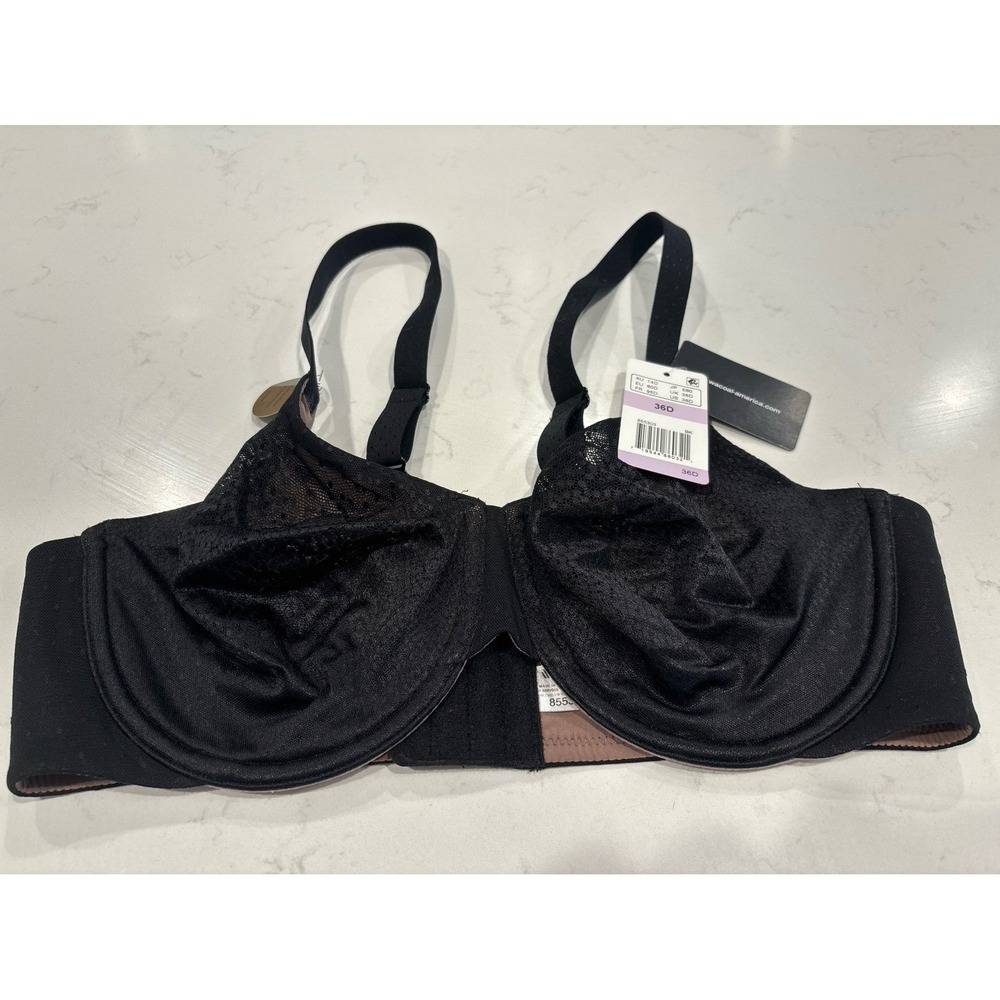Wacoal Women's Back Appeal Underwire Bra, Black, 36D  855303  Retail 70+